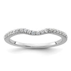 14k White Gold 1/5 carat Diamond Contoured Complete Wedding Band