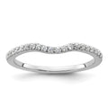 14k White Gold 1/5 carat Diamond Contoured Complete Wedding Band