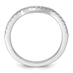 14k White Gold 1/4 carat Diamond Contoured Complete Wedding Band