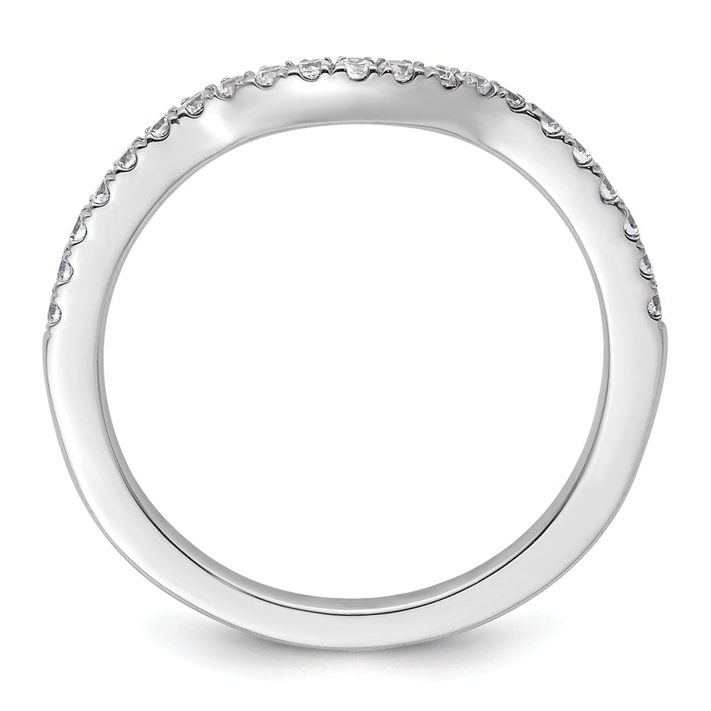 14k White Gold 1/4 carat Diamond Contoured Complete Wedding Band