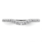 14k White Gold 1/4 carat Diamond Contoured Complete Wedding Band