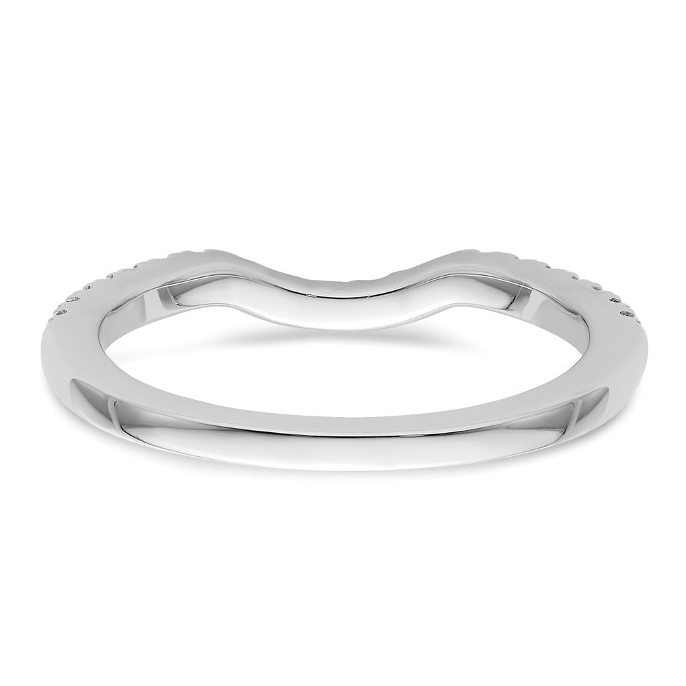 14k White Gold 1/4 carat Diamond Contoured Complete Wedding Band