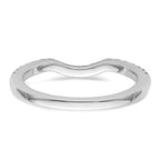 14k White Gold 1/4 carat Diamond Contoured Complete Wedding Band