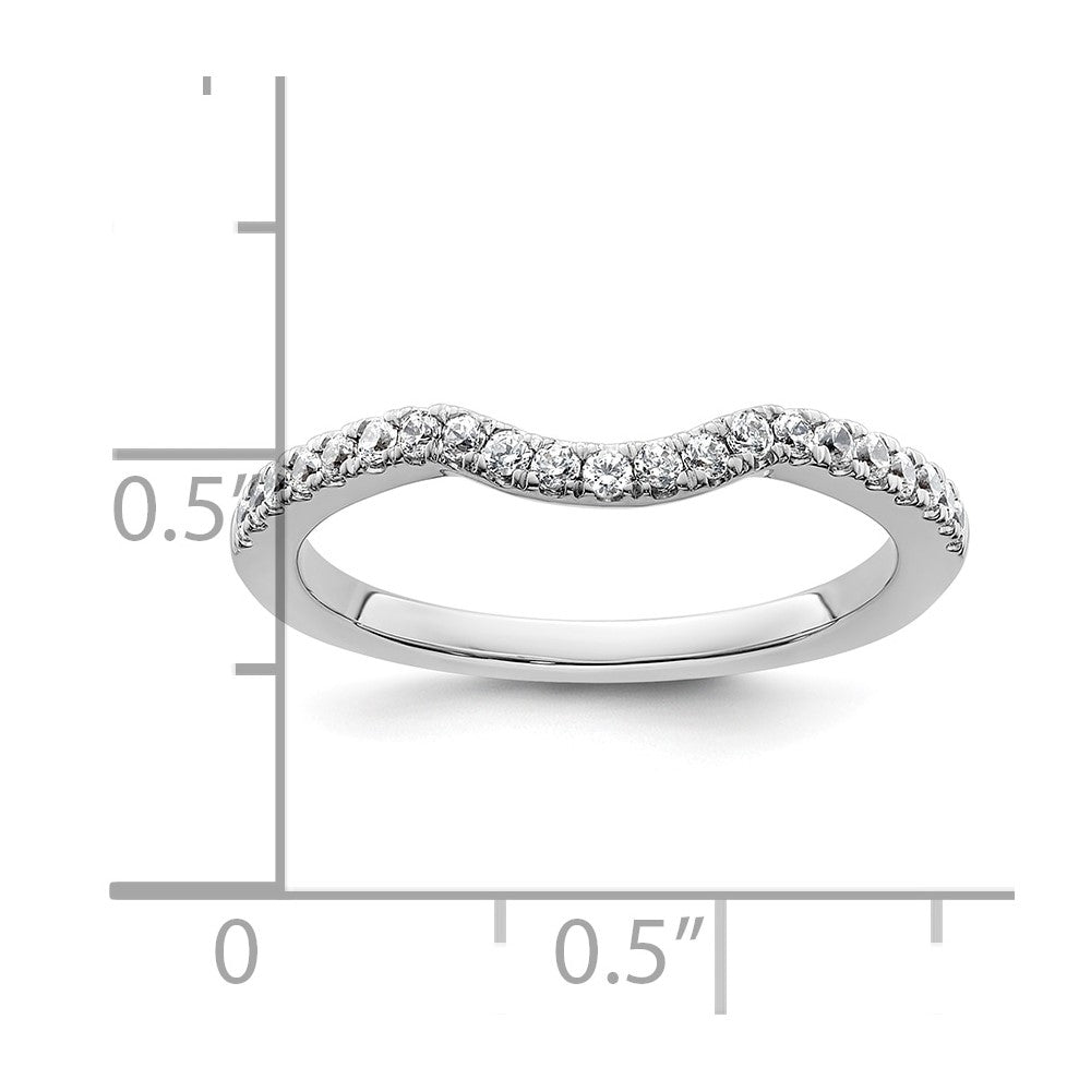 14k White Gold 1/4 carat Diamond Contoured Complete Wedding Band