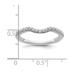 14k White Gold 1/4 carat Diamond Contoured Complete Wedding Band