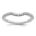 14k White Gold 1/4 carat Diamond Contoured Complete Wedding Band