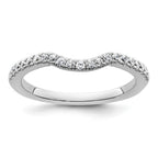 14k White Gold 1/4 carat Diamond Contoured Complete Wedding Band