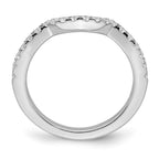 14k White Gold 1/2 carat Diamond Contoured Complete Wedding Band