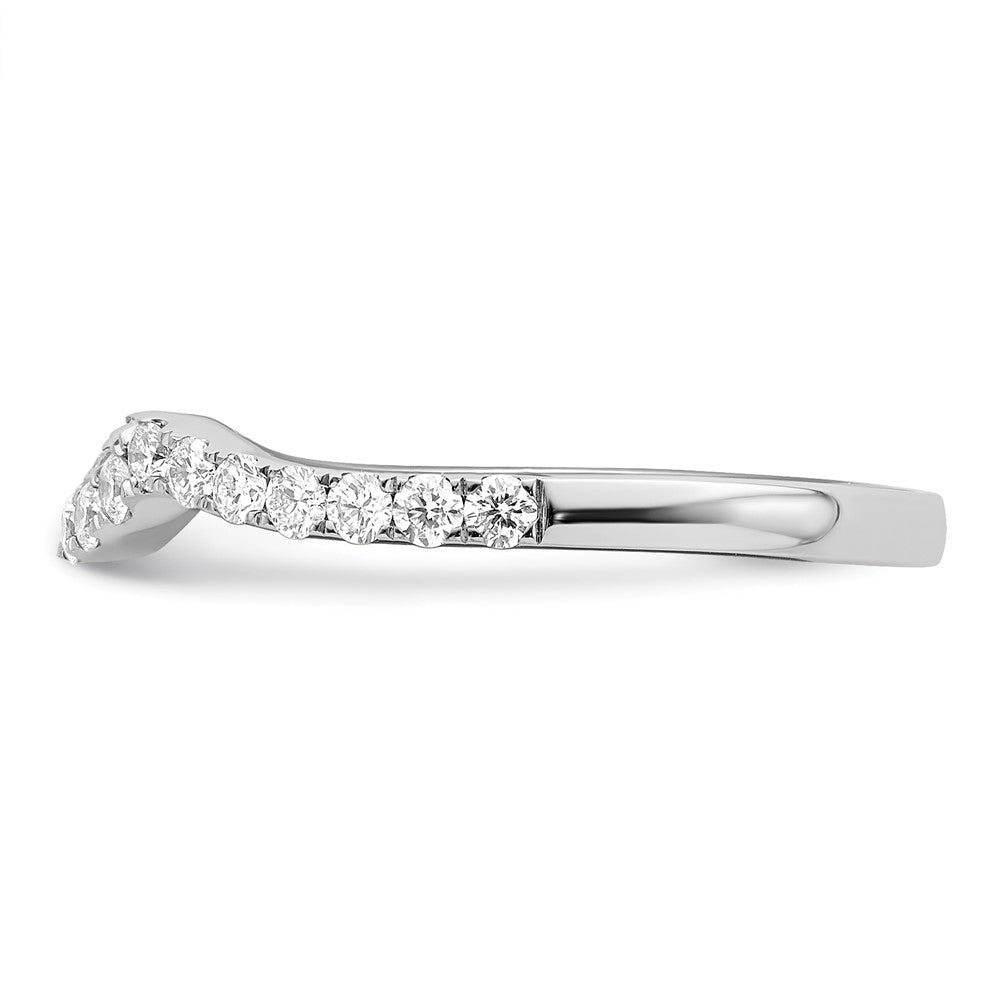 14k White Gold 1/2 carat Diamond Contoured Complete Wedding Band