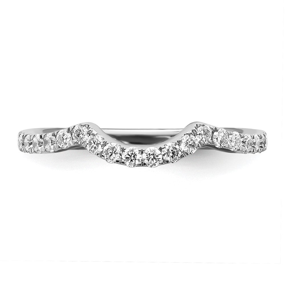 14k White Gold 1/2 carat Diamond Contoured Complete Wedding Band