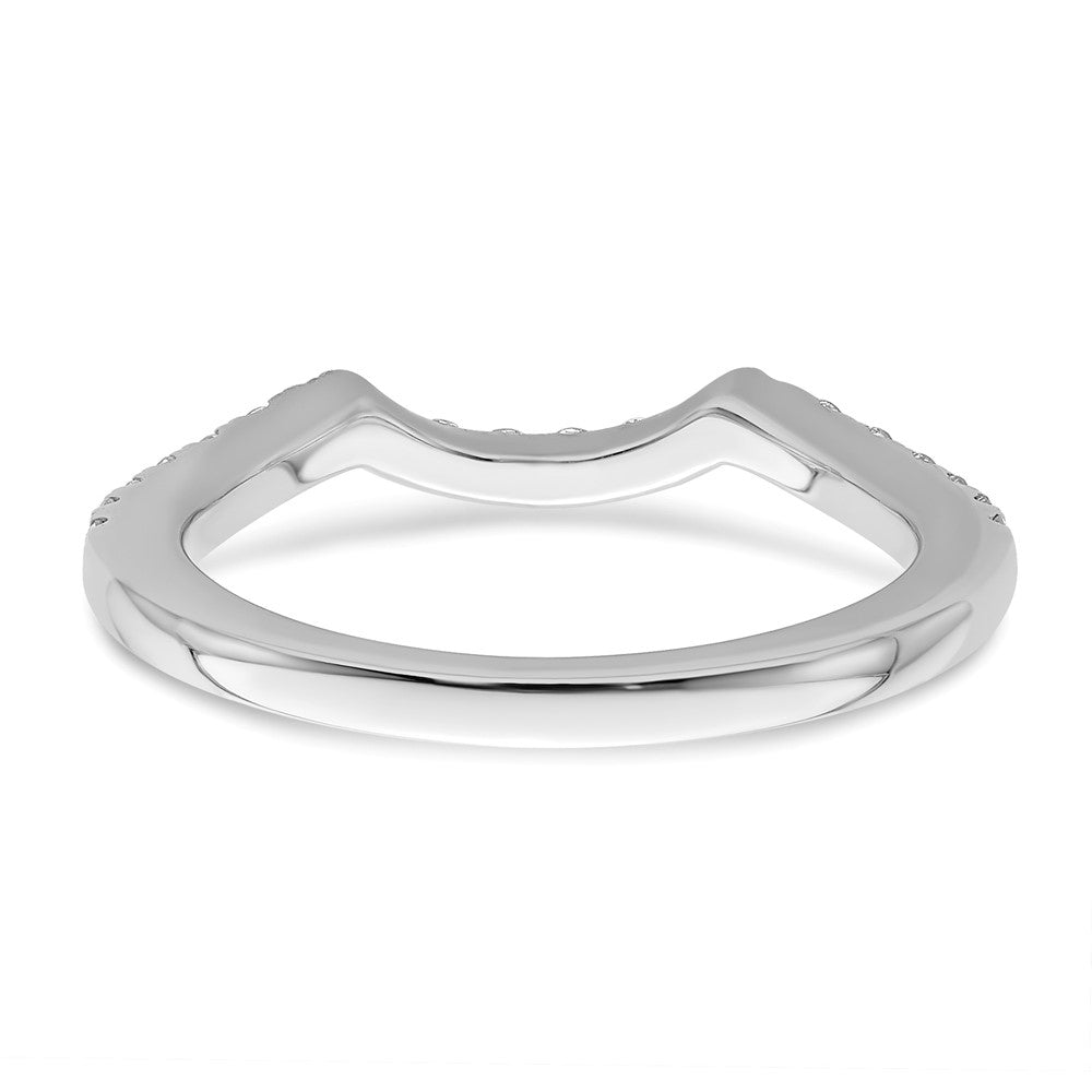 14k White Gold 1/2 carat Diamond Contoured Complete Wedding Band