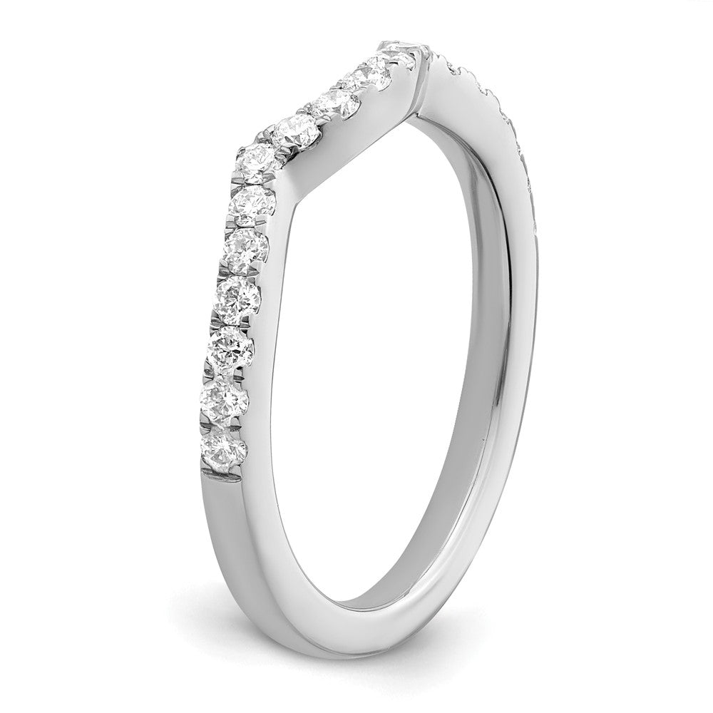 14k White Gold 1/2 carat Diamond Contoured Complete Wedding Band