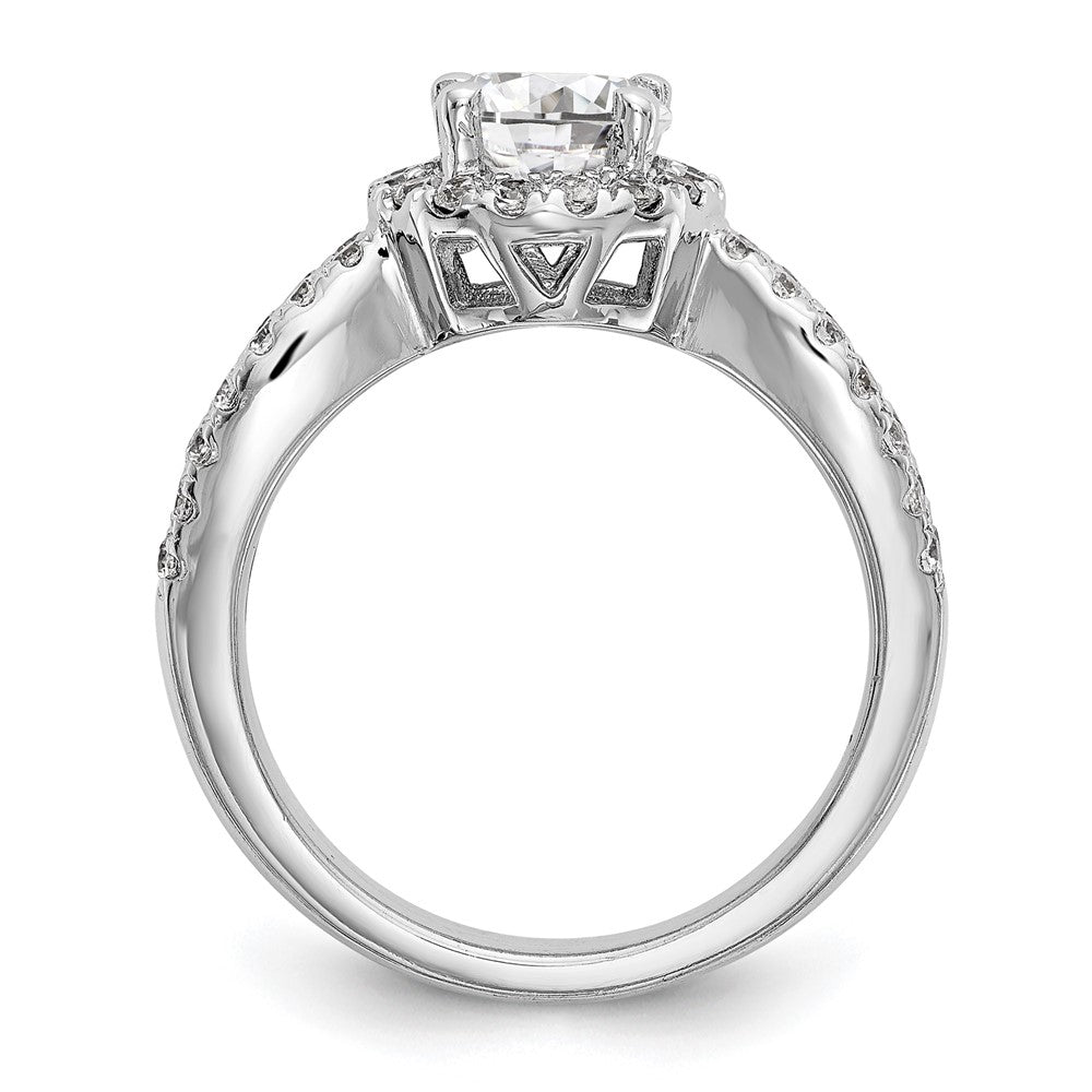 14kw Lab Grown Diamond VS/SI+ G+ S/M Round Halo Eng. Ring