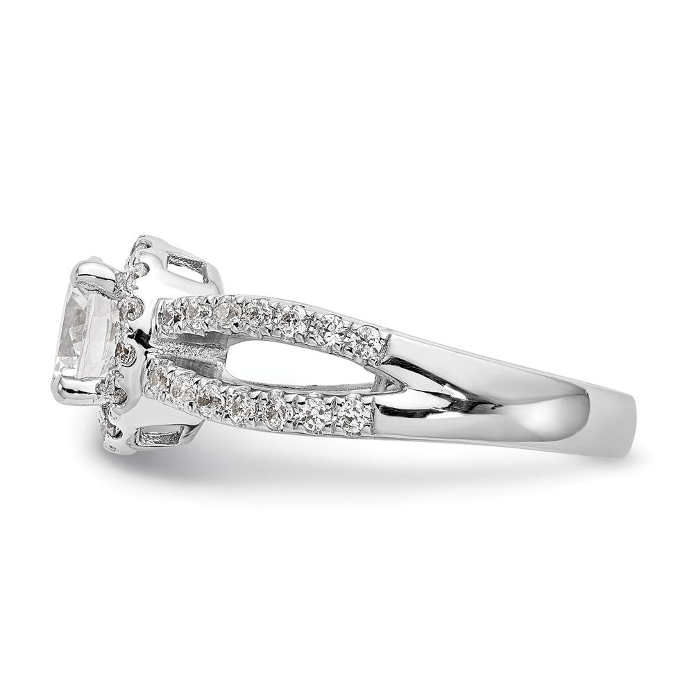 14kw Lab Grown Diamond VS/SI+ G+ S/M Round Halo Eng. Ring