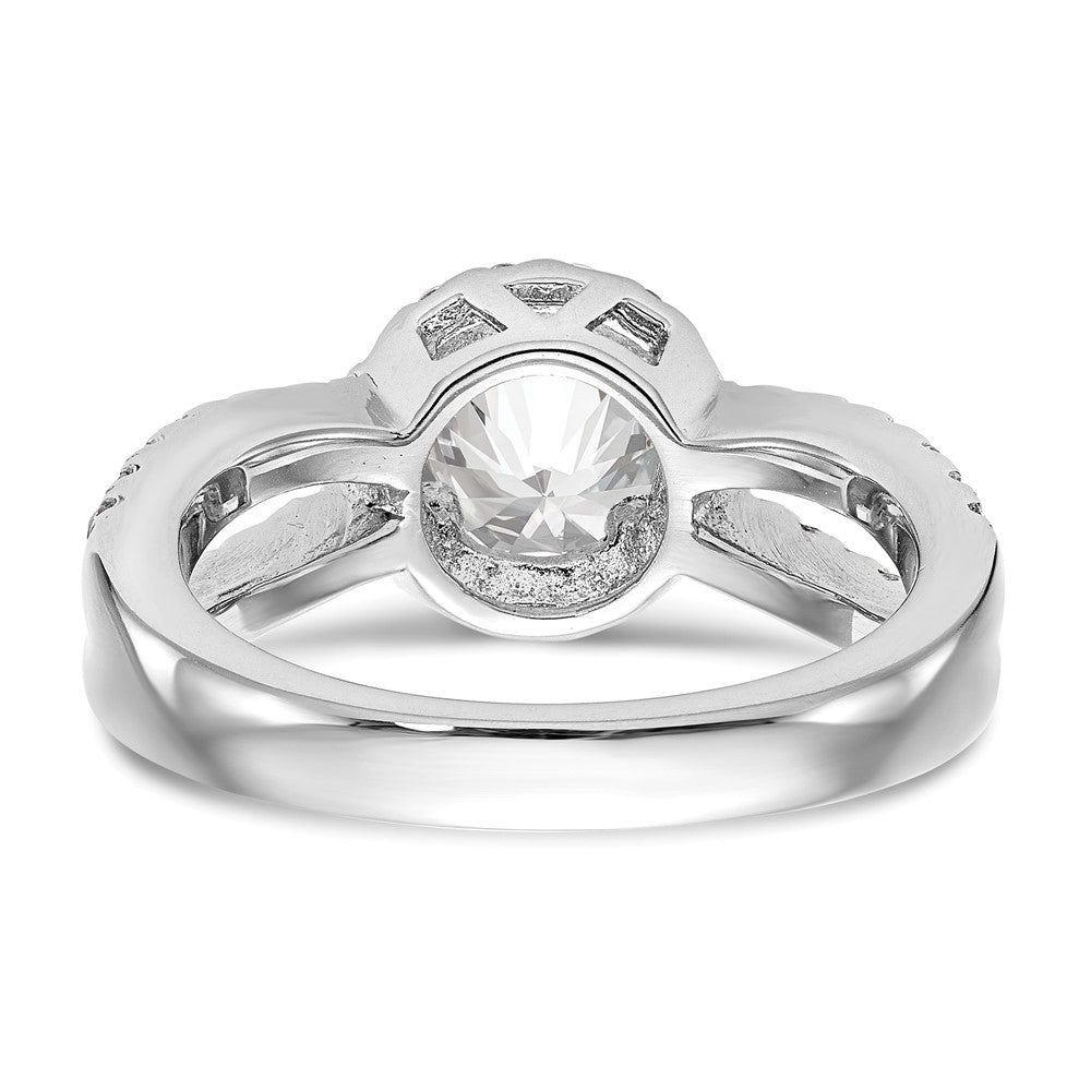 14kw Lab Grown Diamond VS/SI+ G+ S/M Round Halo Eng. Ring