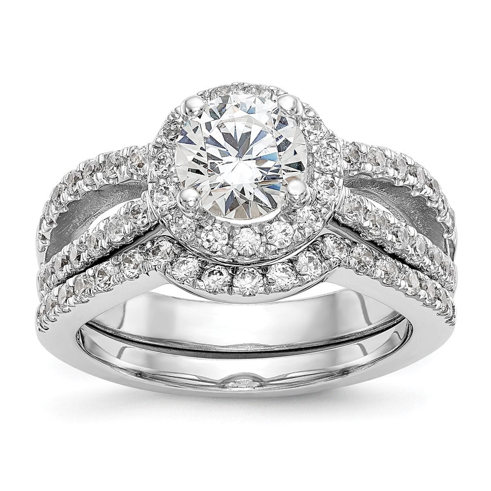 14kw Lab Grown Diamond VS/SI+ G+ S/M Round Halo Eng. Ring