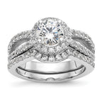 14kw Lab Grown Diamond VS/SI+ G+ S/M Round Halo Eng. Ring