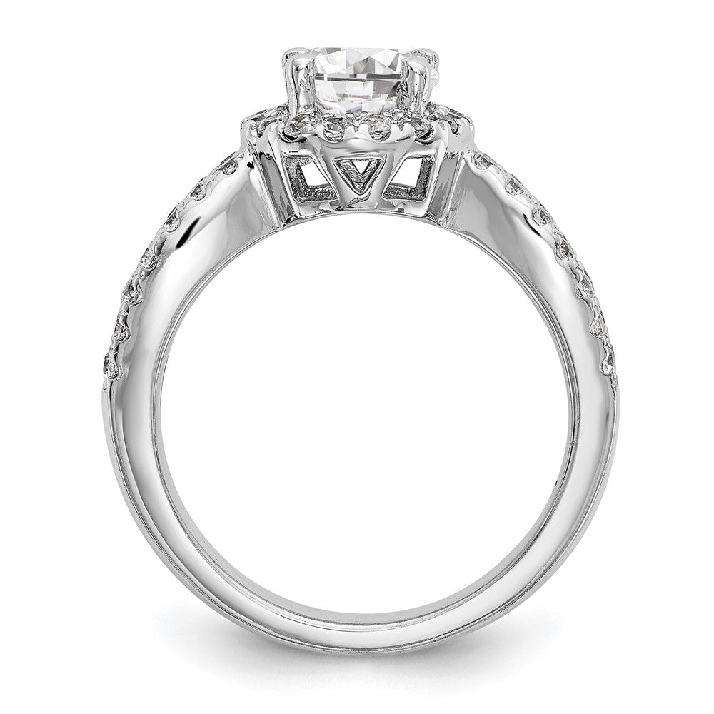 14kw Lab Grown Diamond VS/SI+ G+ S/M Round Halo Eng. Ring