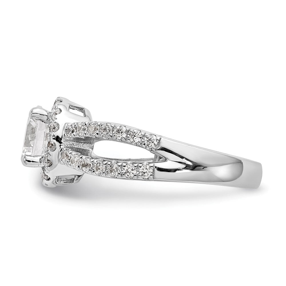 14kw Lab Grown Diamond VS/SI+ G+ S/M Round Halo Eng. Ring