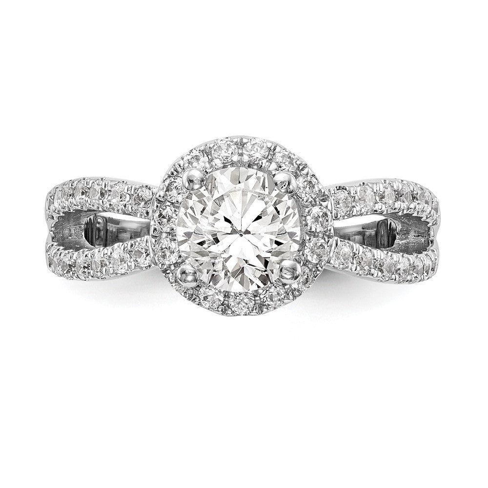14kw Lab Grown Diamond VS/SI+ G+ S/M Round Halo Eng. Ring