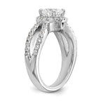 14kw Lab Grown Diamond VS/SI+ G+ S/M Round Halo Eng. Ring