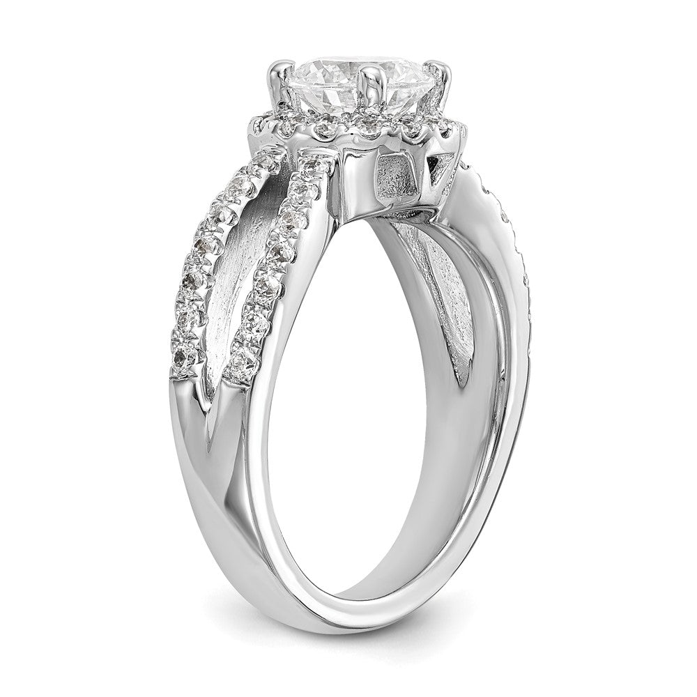 14kw Lab Grown Diamond VS/SI+ G+ S/M Round Halo Eng. Ring