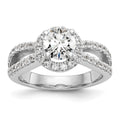 14kw Lab Grown Diamond VS/SI+ G+ S/M Round Halo Eng. Ring