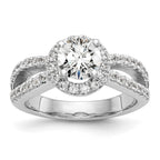 14kw Lab Grown Diamond VS/SI+ G+ S/M Round Halo Eng. Ring