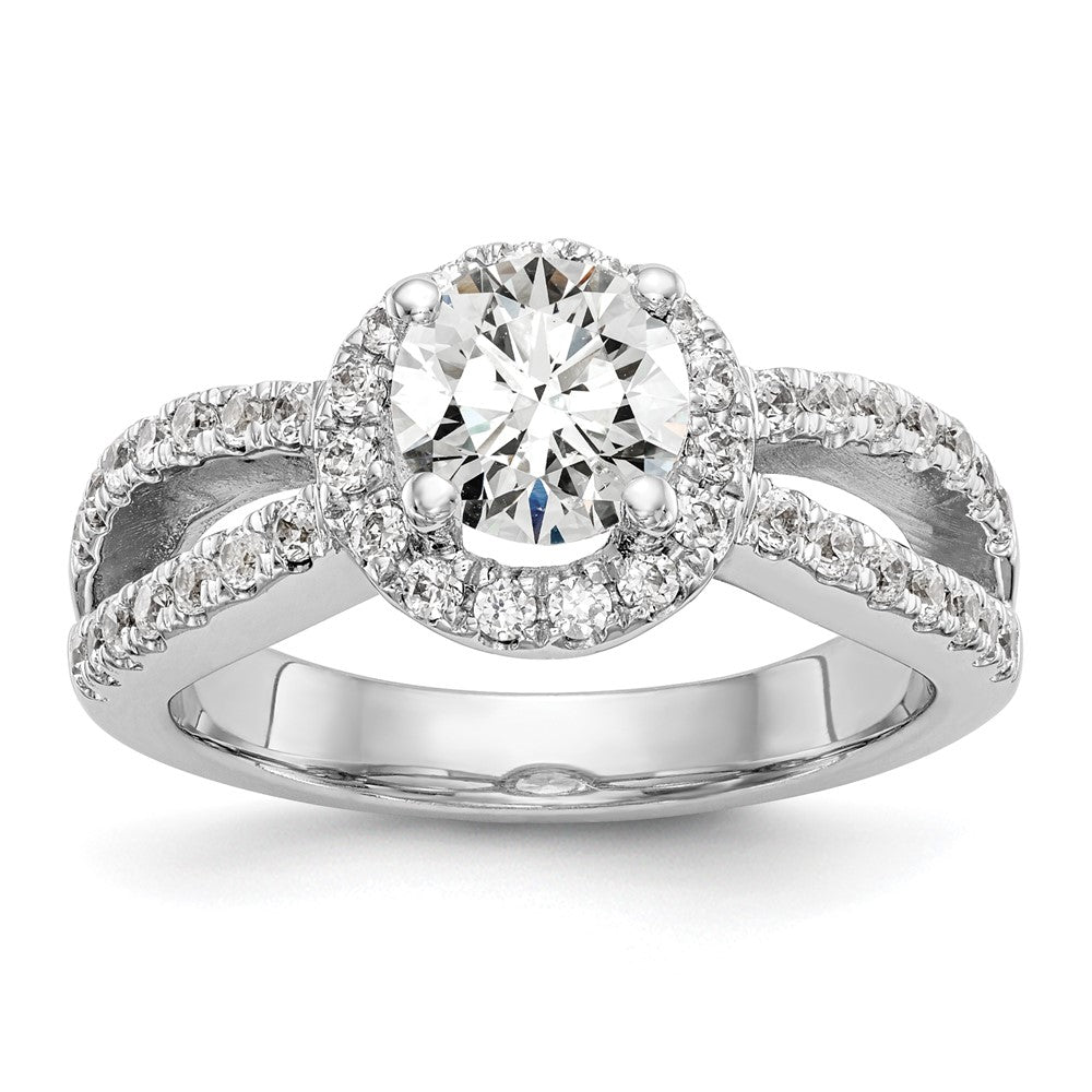 14kw Lab Grown Diamond VS/SI+ G+ S/M Round Halo Eng. Ring