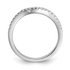 14k White Gold 1/5 carat Diamond Contoured Complete Wedding Band
