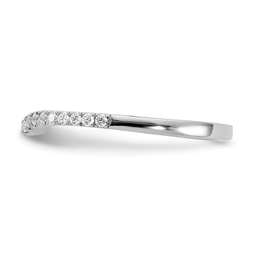 14k White Gold 1/5 carat Diamond Contoured Complete Wedding Band