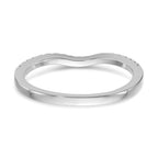14k White Gold 1/5 carat Diamond Contoured Complete Wedding Band