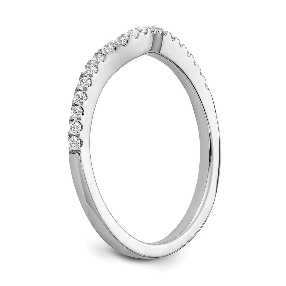 14k White Gold 1/5 carat Diamond Contoured Complete Wedding Band