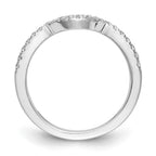 14k White Gold 1/4 carat Diamond Contoured Complete Wedding Band