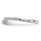 14k White Gold 1/4 carat Diamond Contoured Complete Wedding Band