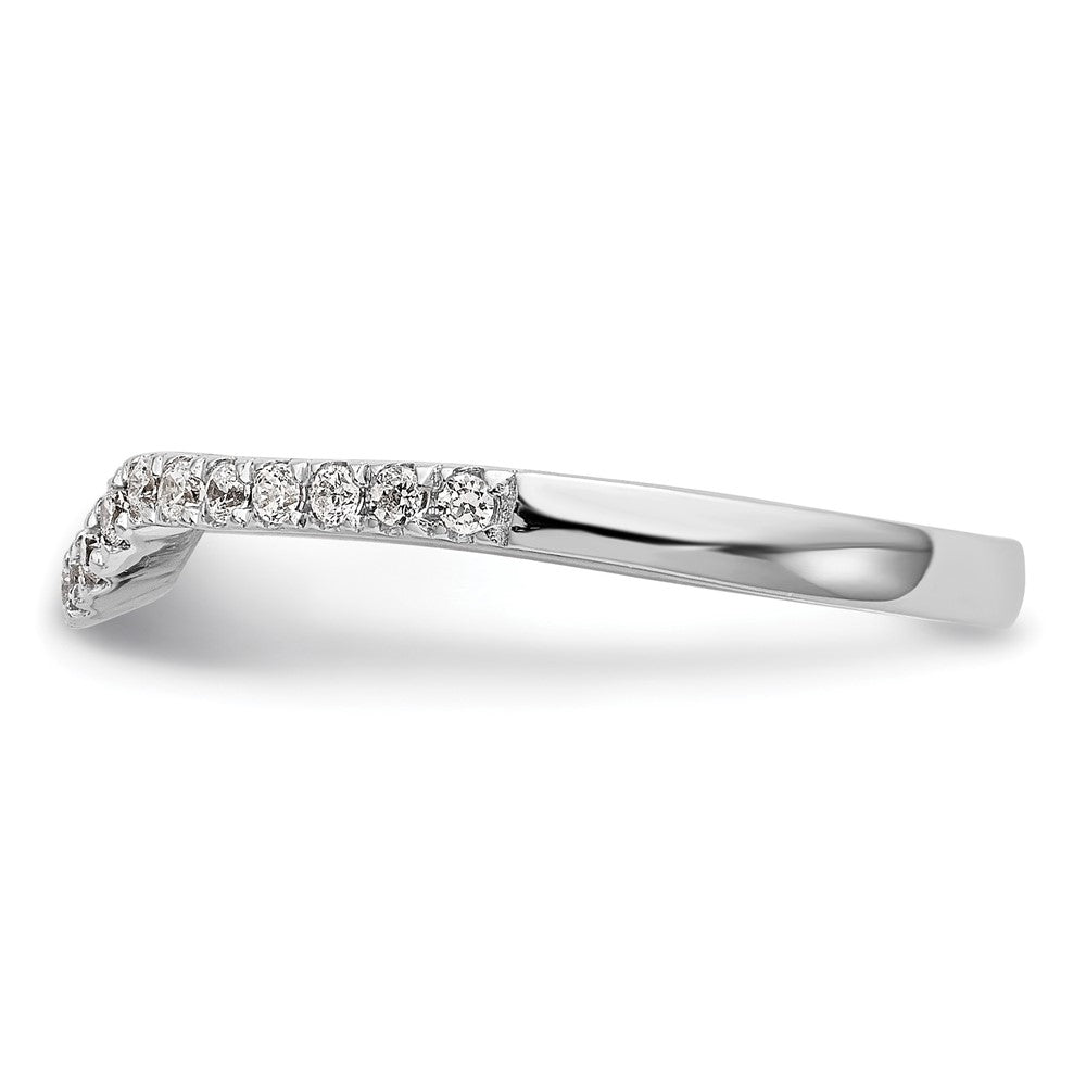 14k White Gold 1/4 carat Diamond Contoured Complete Wedding Band