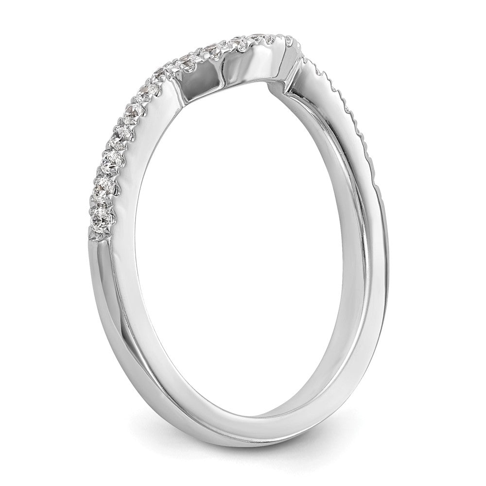 14k White Gold 1/4 carat Diamond Contoured Complete Wedding Band