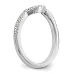 14k White Gold 1/4 carat Diamond Contoured Complete Wedding Band