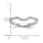 14k White Gold 1/4 carat Diamond Contoured Complete Wedding Band