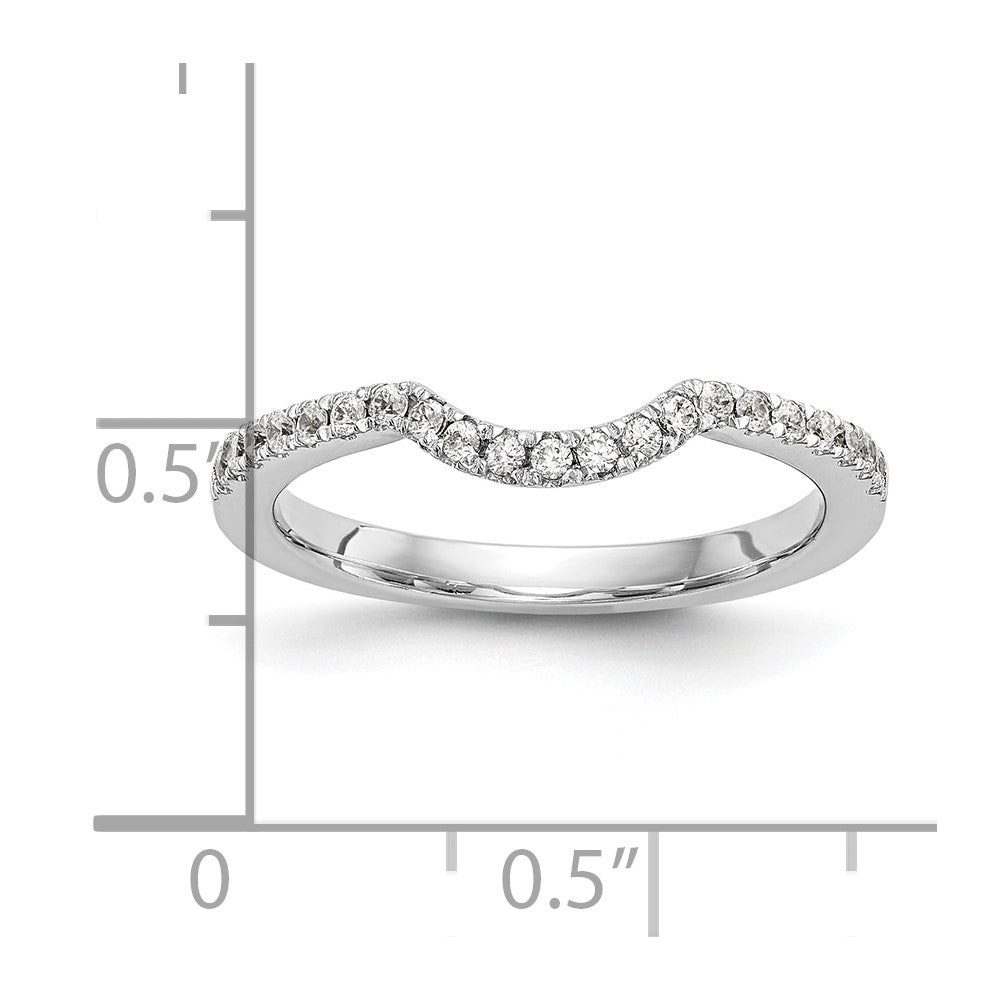 14k White Gold 1/4 carat Diamond Contoured Complete Wedding Band