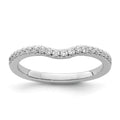 14k White Gold 1/4 carat Diamond Contoured Complete Wedding Band