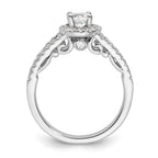 14k White Gold 1 carat Lab Grown Diamond VS/SI+ G+ Complete Round Halo Engagement Ring