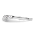 14k White Gold 1/6 carat Diamond Contoured Complete Wedding Band