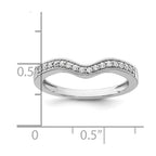 14k White Gold 1/6 carat Diamond Contoured Complete Wedding Band