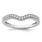 14k White Gold 1/6 carat Diamond Contoured Complete Wedding Band