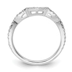 14k White Gold 1/3 carat Diamond Contoured Complete Wedding Band