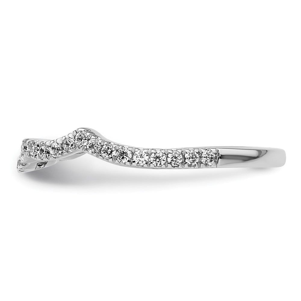14k White Gold 1/3 carat Diamond Contoured Complete Wedding Band