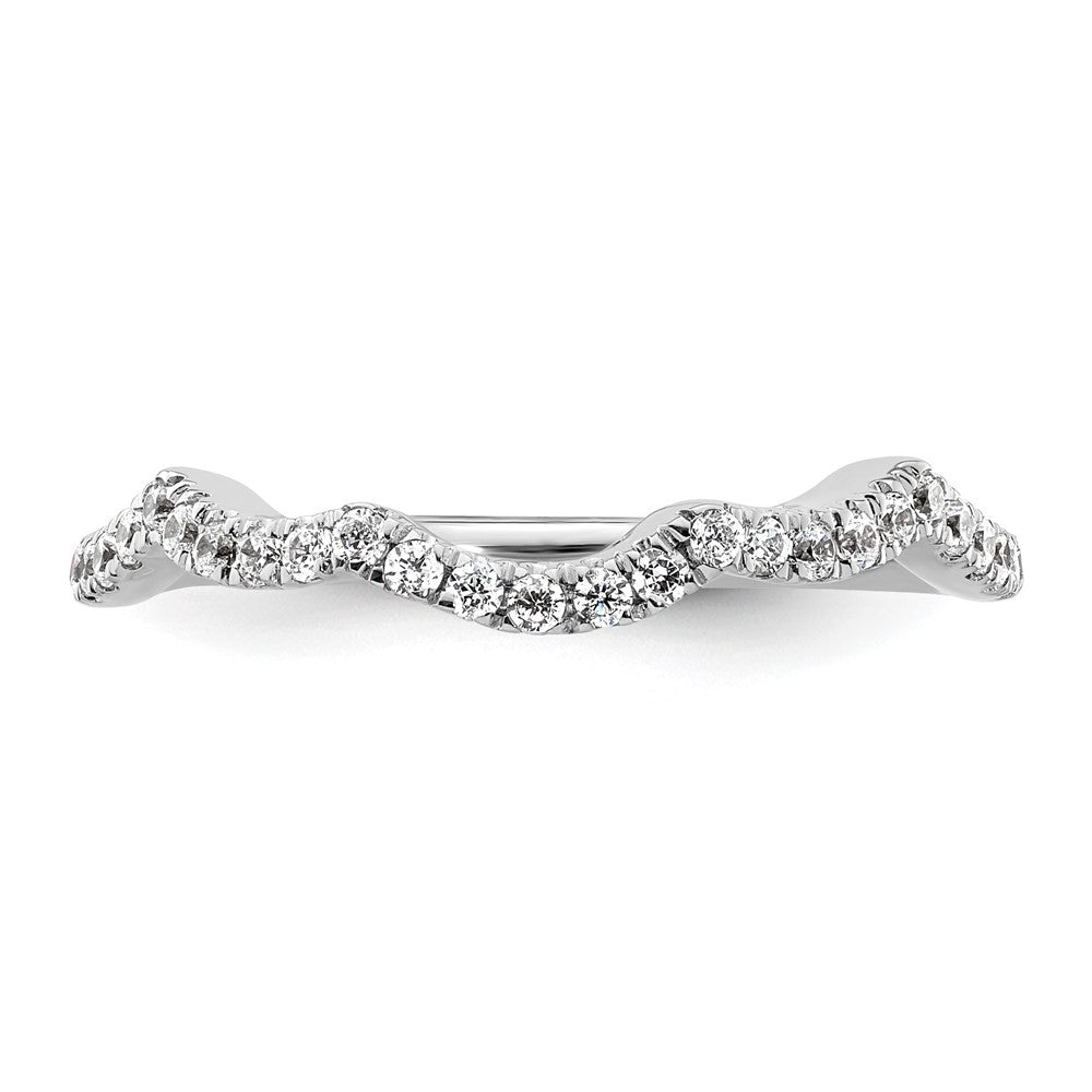 14k White Gold 1/3 carat Diamond Contoured Complete Wedding Band