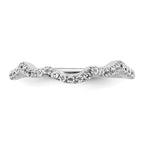 14k White Gold 1/3 carat Diamond Contoured Complete Wedding Band