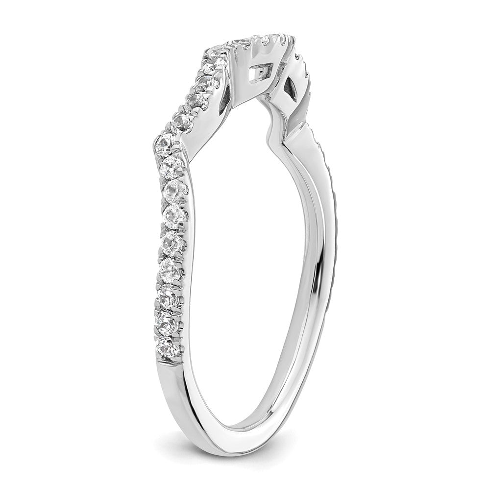 14k White Gold 1/3 carat Diamond Contoured Complete Wedding Band